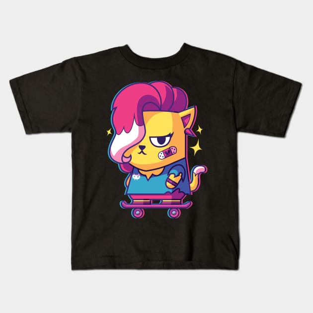 CatSoki Punkcat Kids T-Shirt by CatSoki